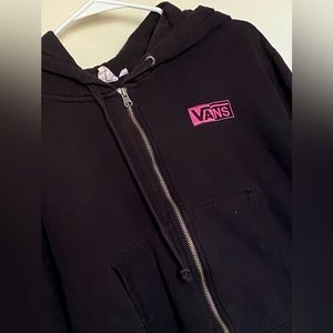 Vans Women's Black and Pink Hoodie